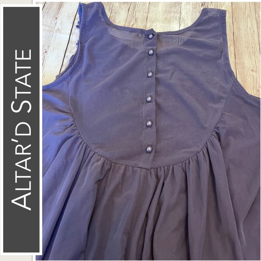Altar’d State Purple Tunic Blouse with Lace Detail - Picture 5 of 9